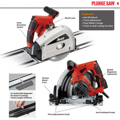 BRACE 1400W Professional Plunge Saws Circular Saws With Track